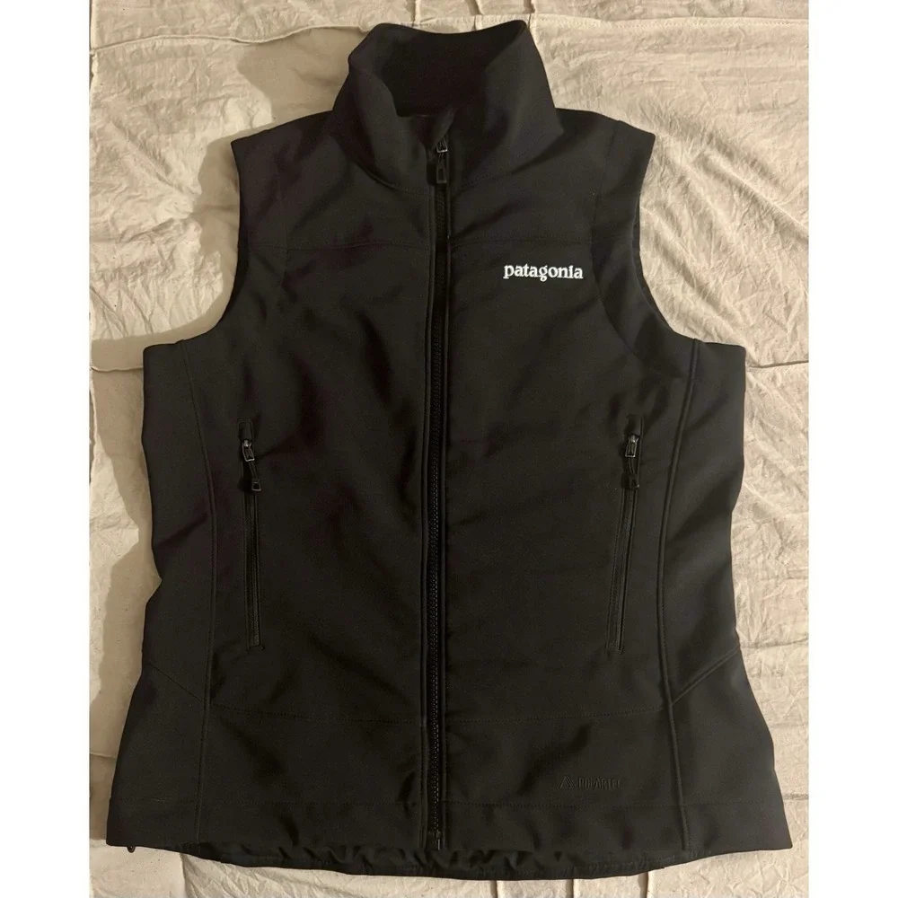 Patagonia Women's Adze Vest Black Polartec Softshell Full Zip Women's Small